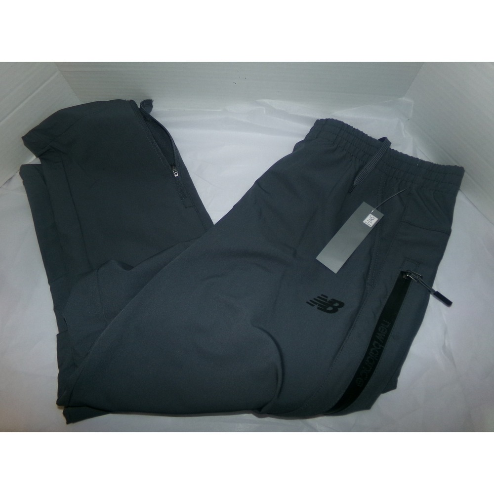 New Balance Mens SZ LRG Ankle Zip Charcoal Grey Track Pants~NWT